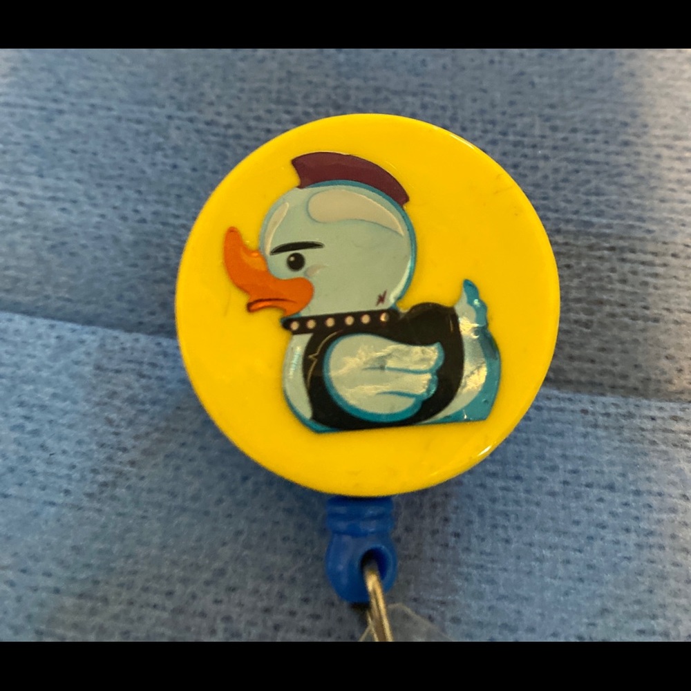 Retractable Reel Is Badge Holder punk Duck